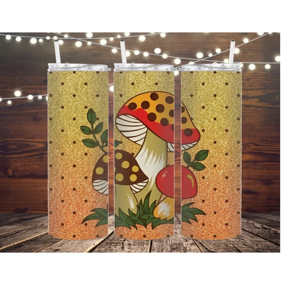 Merry Mushroom Metal Insulated Tumbler, Mushroom tumbler, insulated tumbler, cup